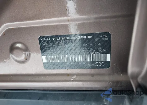 2018 Mitsubishi Eclipse Cross Le из США, поврежденный, VIN JA4AT4AA3JZ068987